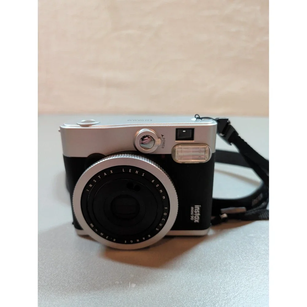 Fujifilm Instax Mini 90 Neo Classic Instant Film Camera Silver Black Bundle